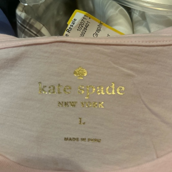 Kate Spade Pink w/Red Glitter Cotton Graphic Shirt - Picture 4 of 4